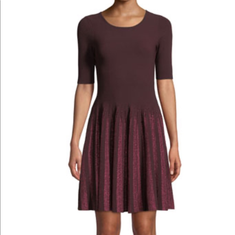 Milly Metallic Pleats Dress